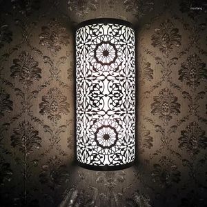 Lámpara de pared retro marroquí marroquíes hueco de arte tallado decoración de arte de hierro tallado loft loft metal aplastador de metal club restaurante El
