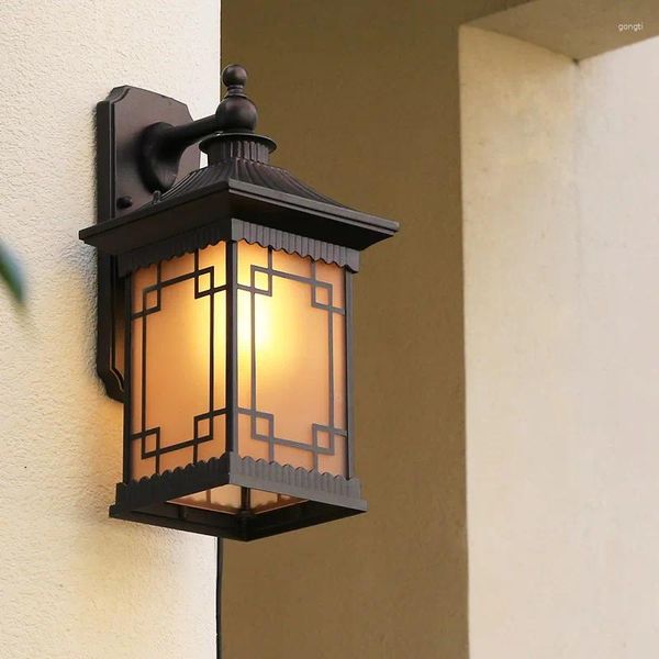 Lámpara de pared Retro Luz al aire libre Europa Villa Aplique impermeable Exterior Jardín Puerta Vintage Porche Decro