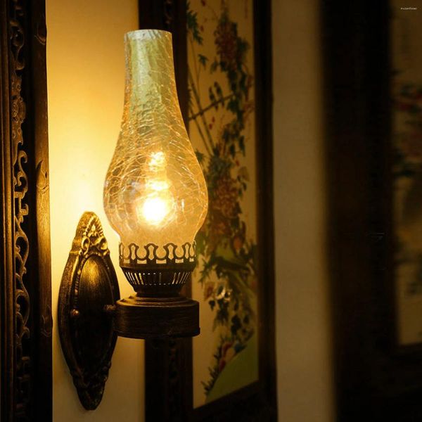 Lámpara de pared Retro Aplique de luz Interior hacia fuera Antiguo Vintage Rústico Linterna Accesorio