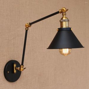 Lámpara de pared Retro Vintage ajustable largo brazo oscilante accesorio de luz Edison Loft estilo Industrial apliques apliques Led