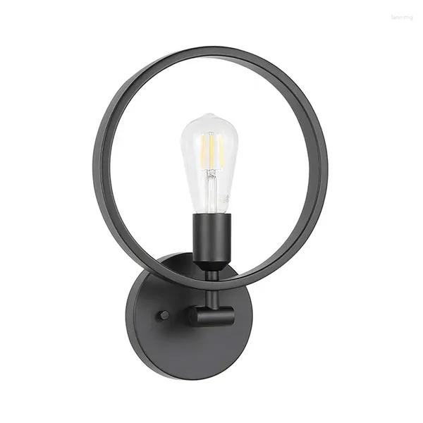 Lámpara de pared Retro Vintage negro hierro forjado baño mesita de noche pasillo luz LED accesorios de iluminación para decoración del hogar 110V 220V