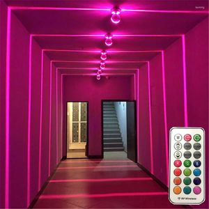 Applique murale RGB LED, cadre de porte de fenêtre, avec télécommande, Villa, couloir, couloir, faisceau lumineux, barre lumineuse, atmosphère KTV