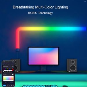 Applique murale RGBIC Smart LED lumières APP contrôle vocal synchronisation de la musique et scènes dynamiques lumière pour TV chambre jeu barre décoration lampes