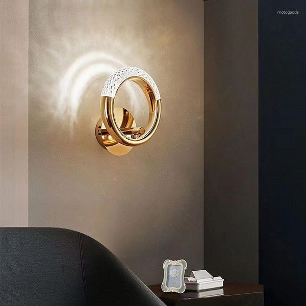 Anillo de lámpara de pared, decoración de Led de techo, pasillo de casa, dormitorio, habitación principal, iluminación de cabecera, entrega de atenuación de tres colores