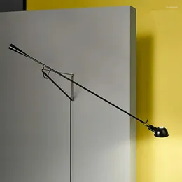 Wandlamp Rizzatto Decoratieve Plug In Art Deco Schansen Lange Verstelbare Swing Arm Wit Zwart Slaapkamer Nachtkastje Verlichting E27
