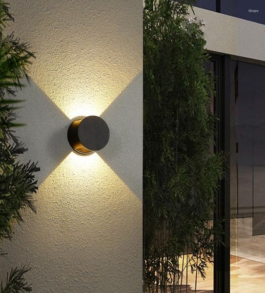 Lámpara de pared ROUKEYMI LED Decoración Apliques externos Exterior IP65 Impermeable Jardín Balcón Iluminación Artículos de decoración del hogar