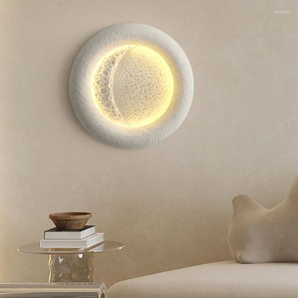 Applique ronde lune lumière LED 3 variable variable applique goutte Art déco pour chambre hall allée Restaurant résine