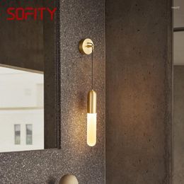 Lámpara de pared SAMAN, candelabro de cobre dorado y latón contemporáneo, iluminación, decoración creativa Simple para el hogar, cama, sala de estar