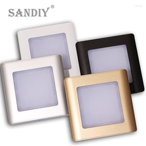 Lámpara de pared SANDIY empotrable Led escalera luz AC85-265V paso pasillo pasillo iluminación interior blanco Shell