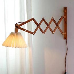 Wandlamp Sax Moderne Led Houten Woonkamer Japanse Lange Arm Creatieve Slaapkamer Nachtkastje Decoratie Thuis Licht