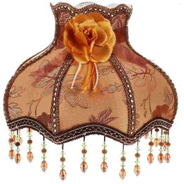Lampe murale Scallop Dome Shade European Style Tissu en tissu lampadaire lustre avec des perles de maïs