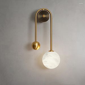 Lampe murale Scandinave Designer Sconce Corridor moderne Copper Gol