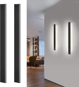 Applique murale appliques ensembles de deux 20W LED mat noir luminaires 3000K lumière chaude pour salle de bain salon chambre Hall