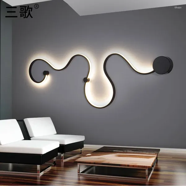 Lámpara de pared Arco simple Sala de estar Dormitorio Estudio de cabecera Iluminación decorativa Porche Pasillo LED El Recepción