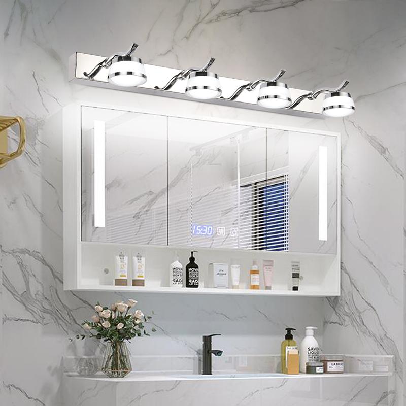Lampa ścienna proste lustro w łazience LED do dekoracyjnych luster Wodoodporna pokój wewnętrzny Lekka szafka na stali nierdzewnej