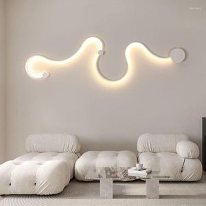 Wandlamp eenvoudige lineaire led slangvormig decoratief licht drie kleuren dimmen binnen verlichting bed liggende lantren voor woonkamer