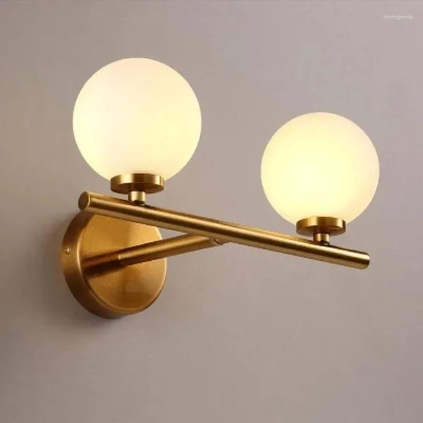 Lámpara de pared Lámparas de estilo moderno simple Loft Vintage Doble brazo largo Lamparas de pared Mango ajustable Metal Luz dorada