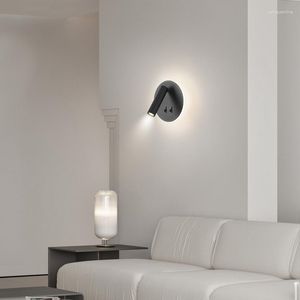 Wandlamp Eenvoudige Ronde Led-verlichting Woonkamer Tv Achtergrond Modern Huis Binnen Decor Verlichting Lampen Met Spotlight