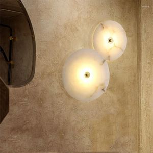 Muurlamp eenvoudige ronde marmeren led licht decoratieve modelleringsgang gang gang
