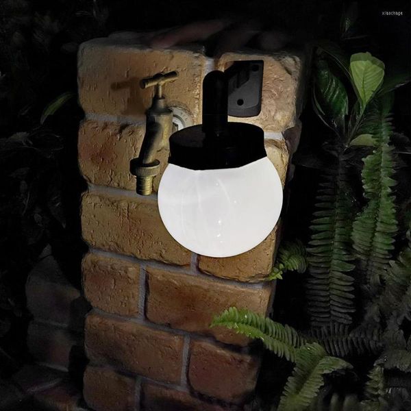 Applique Solaire Alimenté par Boule LED Extérieur Jardin Clôture Lanterne Capteur de Lumière