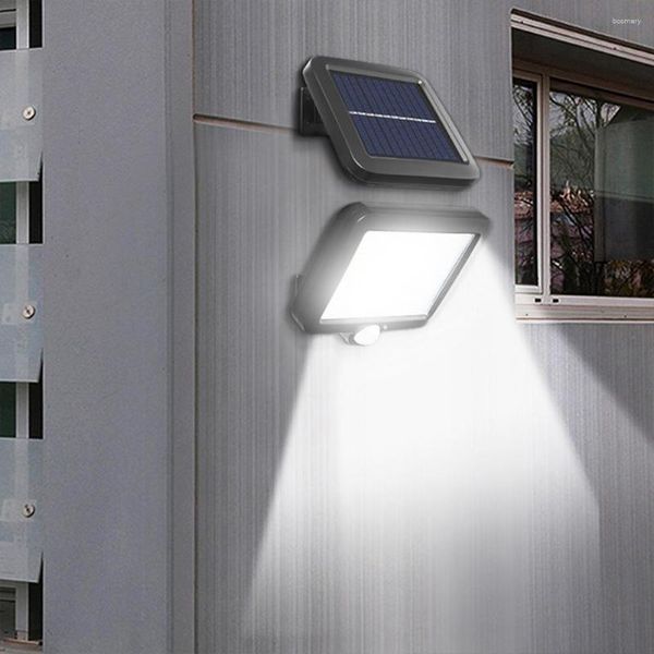 Lámpara de pared Solar de alto brillo, resistente al agua, carga automática, amplia luz exterior, Sensor de movimiento, suministros de jardín
