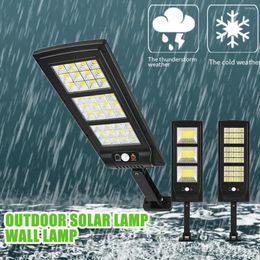 Applique Solaire LED 6000K 144LEDs/180 LEDs COB Lampes Extérieure W/Réverbère Garage Télécommande Gar H6S6