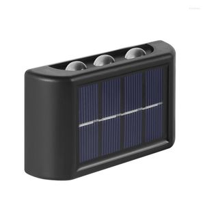 Wandlamp Solar Light Outdoor LED Warm Wit Up en Down Lampen Waterdicht Voor Tuin Patio Garage Oprit Pathway