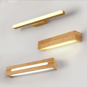 Wandlamp Massief Hout Led Spiegel Front Light Badkamer Kast Kaptafel Slaapkamer Studie Log