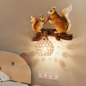 Muurlamp eekhoorn kinderlampen slaapkamer bed kamer je woonkamer lichten Amerikaans dierendecoratie gangpad verlichting decor armaturen