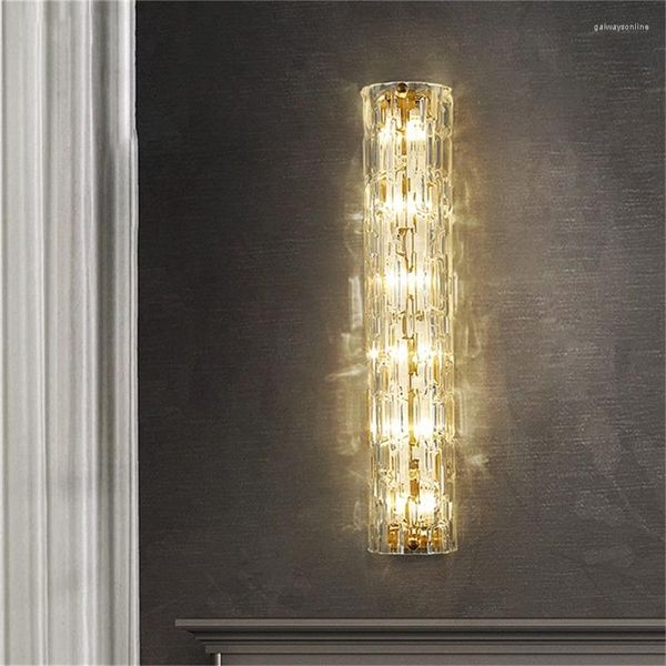 Applique murale TEMAR Postmodern Crystal Lights Gold LED Luxe Laiton Contemporain Chambre Luminaires Appliques Décoration