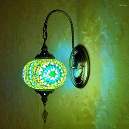 Lámpara de pared Mosaico turco Estilo étnico Retro Mediterráneo Hecho a mano Art Deco Vidrio Romántico Pasillo Corredor Café Luz