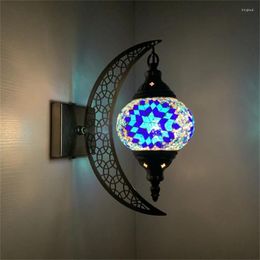 Lámpara de pared Especialidades turcas Hecho a mano Color de la luna El Restaurante Café Art Deco Iluminación Escaleras Pasillo Luces creativas