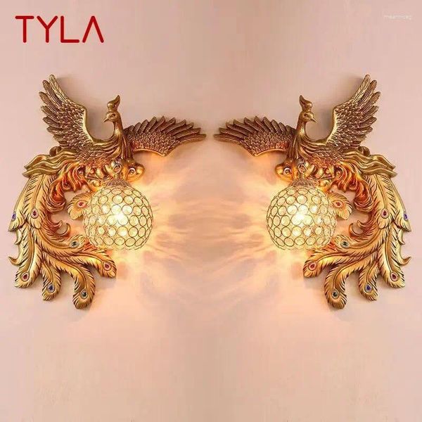 Applique Tyla moderne résine lumière Vintage LED or créatif FengHuang applique décor pour la maison salon chambre