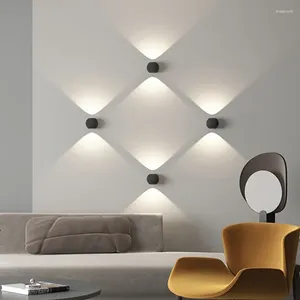 Wandlamp op en neer LED -licht in zwart witte bolvorm voor gang slaapkamer achtergrond bed decor decor