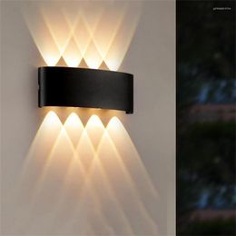 Lámpara de pared Up Down Luz LED Exterior Impermeable IP65 Porche Jardín Aluminio Mesita de noche Pasillo Pasillo Aplique exterior