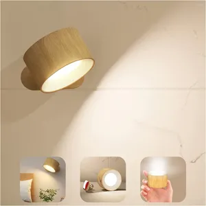 Wandlamp USB oplaadbaar LED-licht Touch-afstandsbediening Draadloze draagbare gemonteerde blakerverlichting voor leeslampen in de slaapkamer