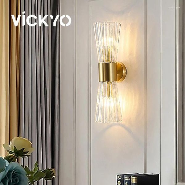 Lampe murale Vickyo Crystal Lampes Post-modern Home Decor LED SSCONces Iinteror Lighting for Living Room El Bedroom Bedside