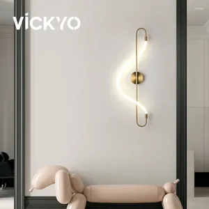 Lampe murale Vickyo LED Designer Art Musical Nnote Line Light Light Modern Home Decor for Kids Room Living Bedroom Bedside