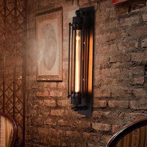 Applique murale vintage noire rustique Edison ampoule rétro steampunk fer industriel LED décoration d'intérieur