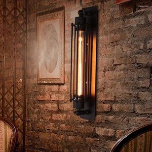 Applique Vintage noir rustique T300 Edison ampoule Filament inclus lampes abat-jour en métal escalier cuisine applique