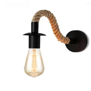 Lampe murale vintage E27 Rope rétro Applexion luminaire nordique chambre moderne à côté du salon pour l'éclairage de décoration intérieure