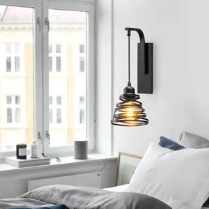 Wandlamp Vintage Ijzer E27 Retro Industrieel Licht Modern Scandinavisch Binnenverlichting Slaapkamer Nachtkastje Blaker Armatuur Home Decor