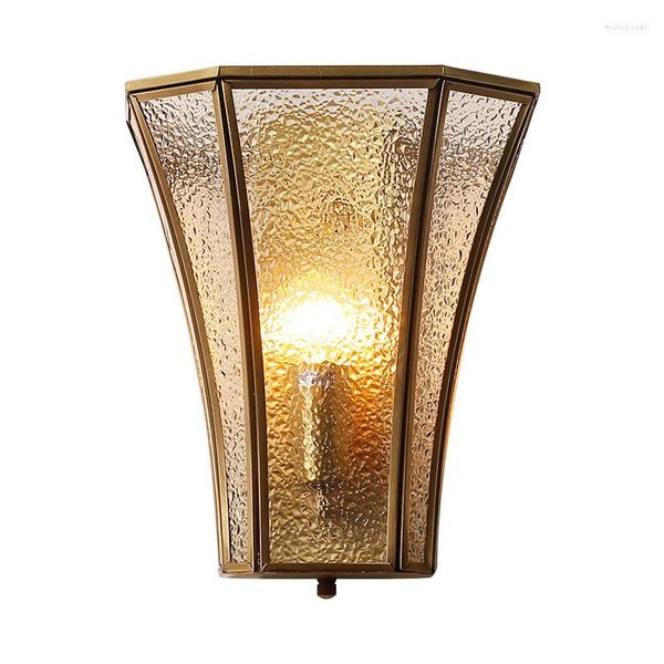 Lampe murale vintage rétro réel cuivre américain applique de style industriel décoration industrielle luxure de lit de chambre à coucher e14 LED