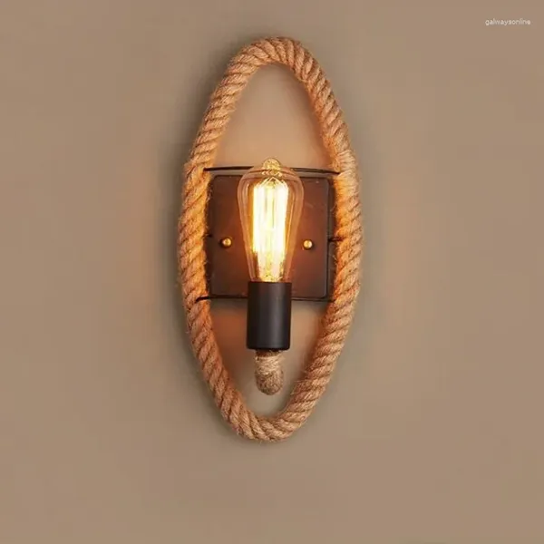 Lámpara de pared Vintage cuerda aplique lámpara Retro América Loft para restaurante Bar decoración iluminación luminaria envío gratis