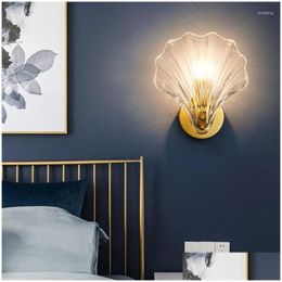 Wandlamp Wandlamp Scandinavisch Schelp Glas Modern Minimalistisch Binnen Gang Gangpad Bank Achtergrondlicht Woonkamer Slaapkamer Trapverlichting Dhepo