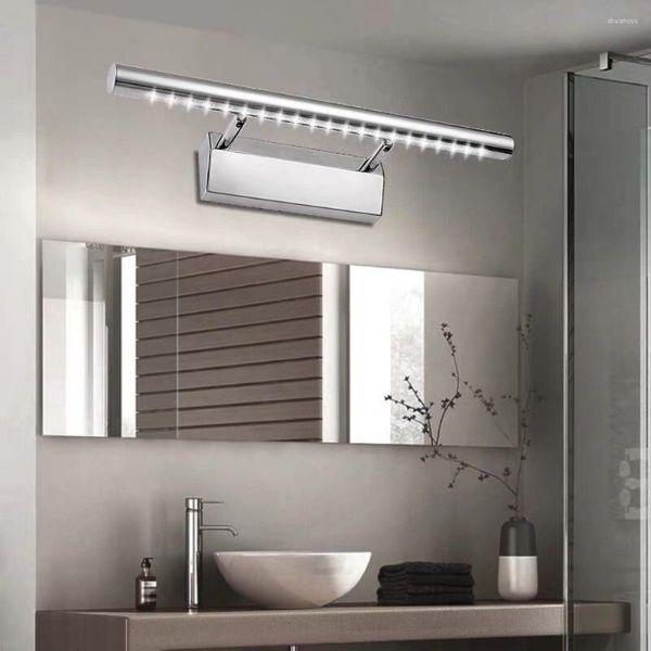 Applique murale étanche en acier inoxydable Simple salle de bain miroir lumière blanc chaud ménage intérieur toilette chambre