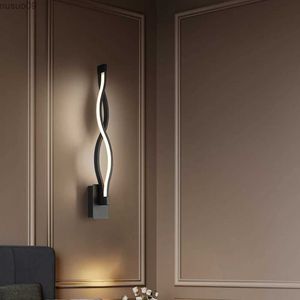 Wandlamp Wave nachtkastje wandlamp gangpad achtergrond muur binnen aluminium lamp eenvoudige moderne LED wandlamp 18W AC85-265V