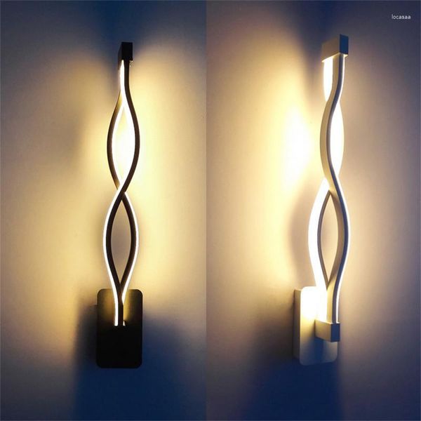 Lámpara de pared con forma de onda LED para el hogar, candelabro de control remoto para sala de estar, dormitorio, mesita de noche, Lustres, decoración de luz de fondo