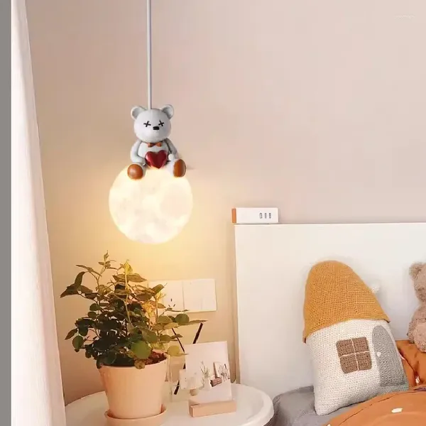 Lampe murale les lampes d'ours blanc led mignon chambre d'enfants minimaliste minimaliste chaleureux pépinière romantique adolescente fille fille de chambre à coucher