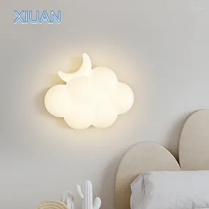 Wandlamp witte wolklampen modern slaapkamer bedlicht licht ac 220v kinderkamerlichten levende hal studie gangpad indoor